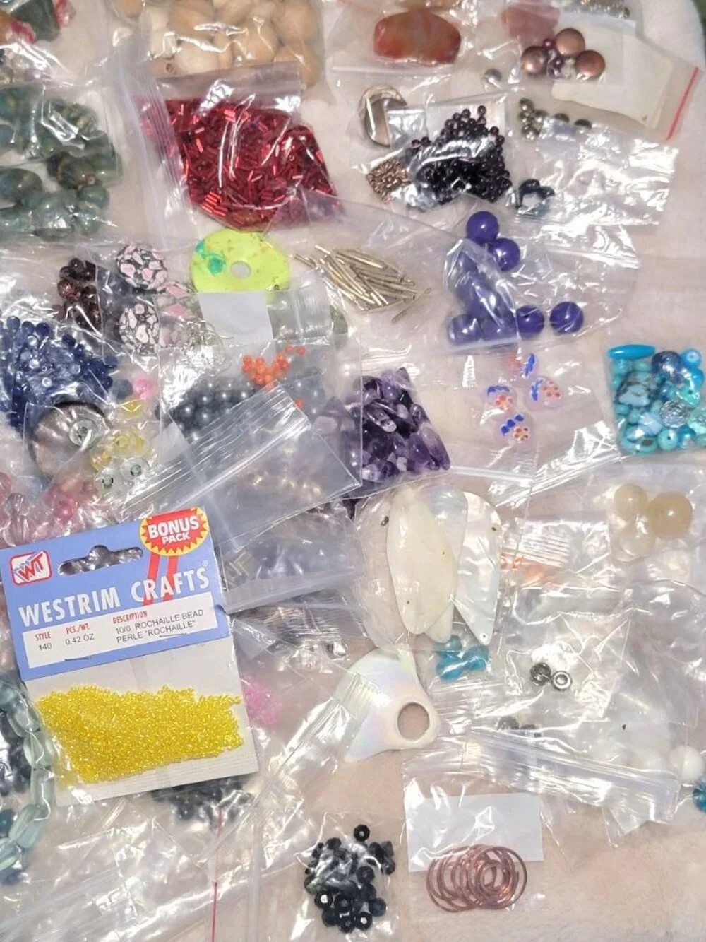 HUGE 4.5lb Destash Lot Jewelry Making Beads Findings Cabachons Various Mats #G